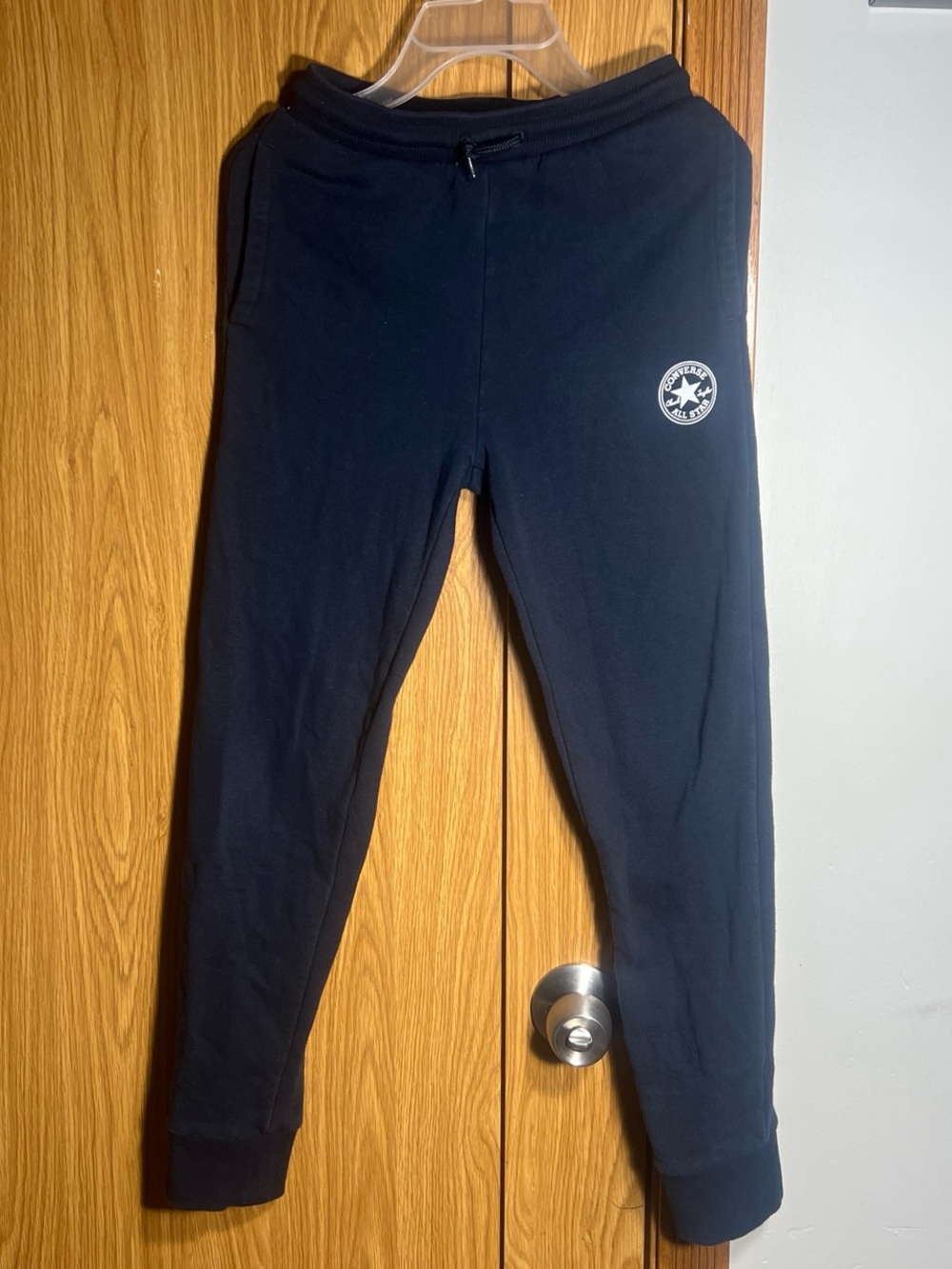Converse Kids Navy Blue Jogger Sweatpants with White Logo